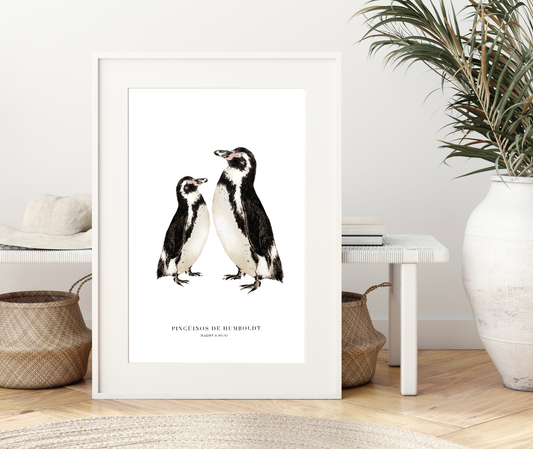 Lámina Pingüinos De Humboldt (Madre & hijo)